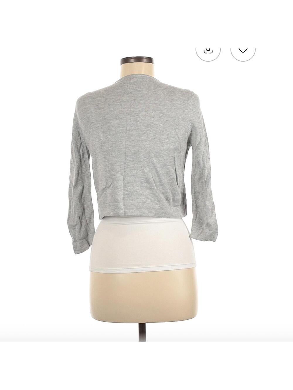 Cache Gray Ruffled Cardigan Size Medium - Picture 2 of 2